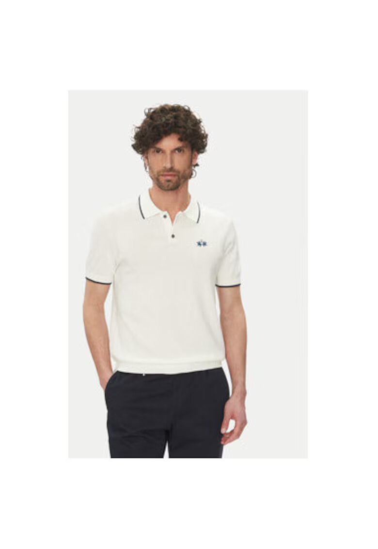 La Martina Tricou polo barbati YC041 - Bumbac - Alb - Alb