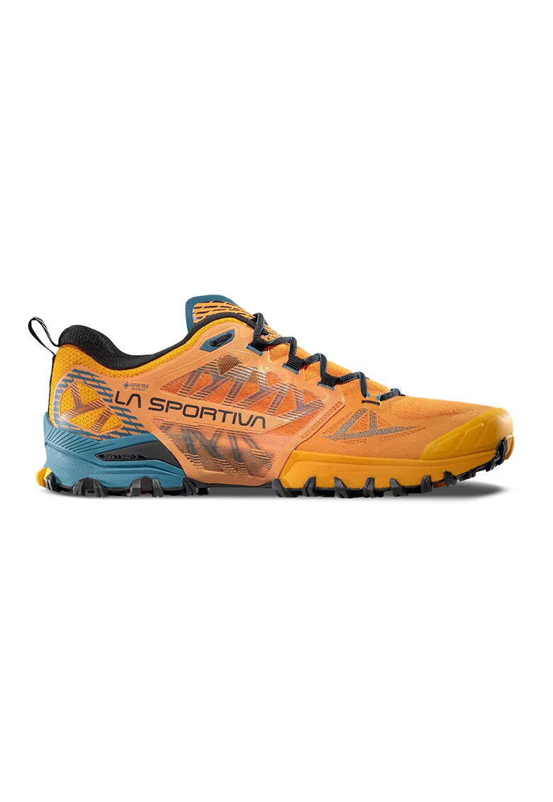 La Sportiva Pantofi Bushido III GTX cu garnituri contrastante pentru alergare pe teren accidentat - Portocaliu persan/Albastru petrol