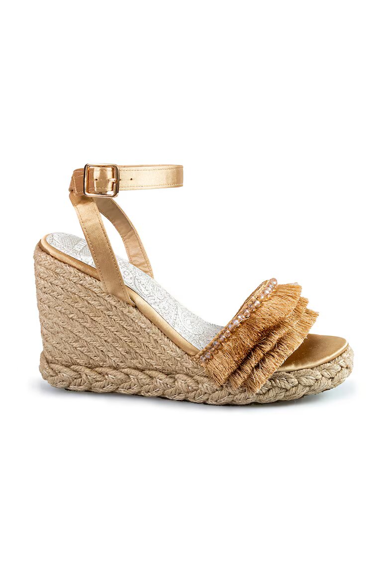 LA Water Sandale-espadrile cu talpa wedge - Maro nisip