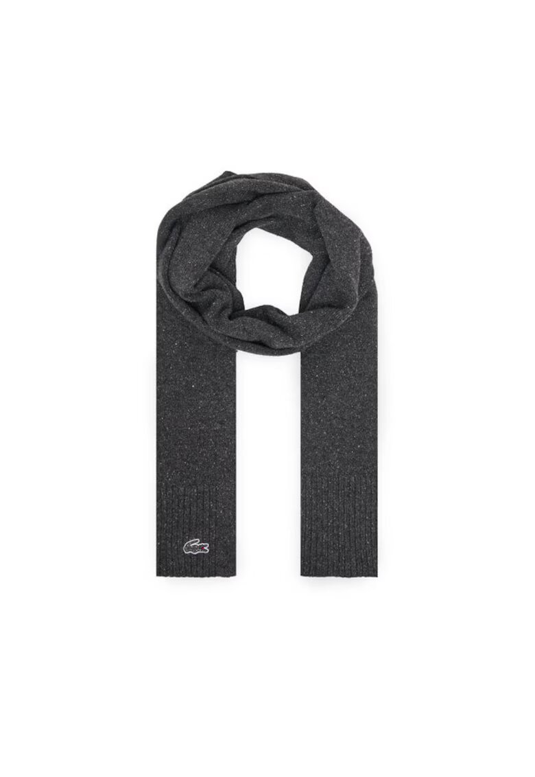 Lacoste Esarfa unisex Bitume Neps - 100% lana - gri