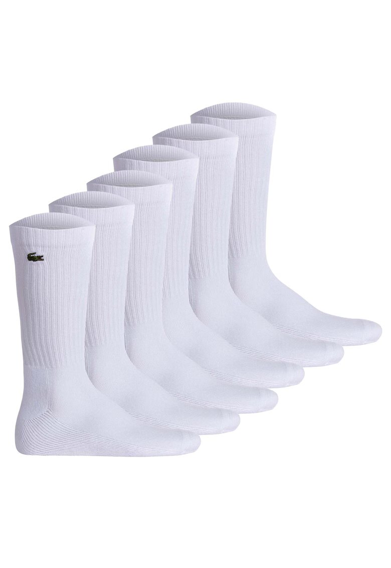Lacoste Set de sosete lungi unisex - 6 perechi - Alb