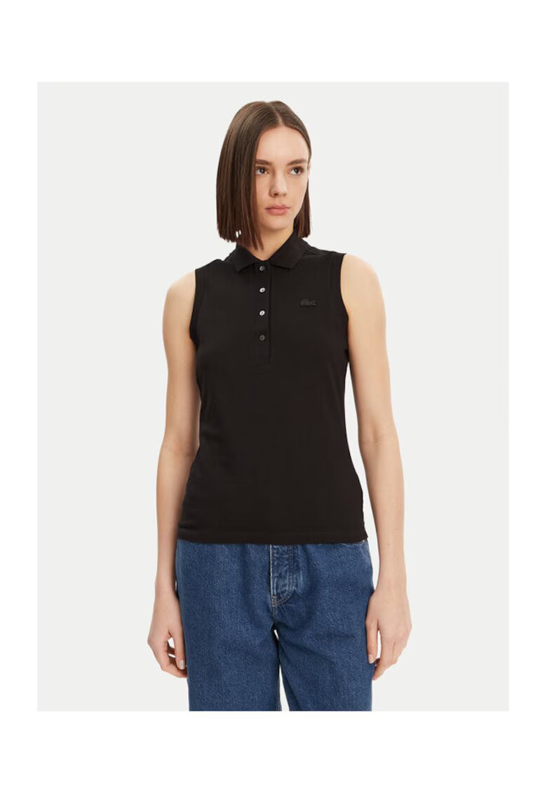 Lacoste Tricou Polo dama PF5445 - Bumbac - Negru - Negru