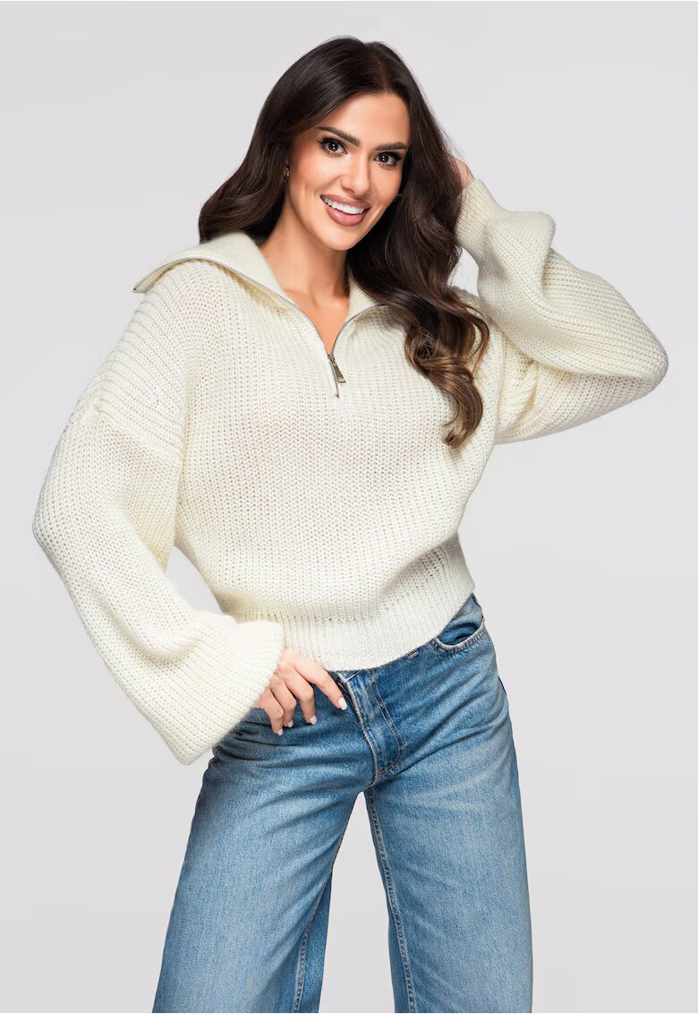 Larica Pulover din lana croiala lejera LW-SWSW-0118 - Bej