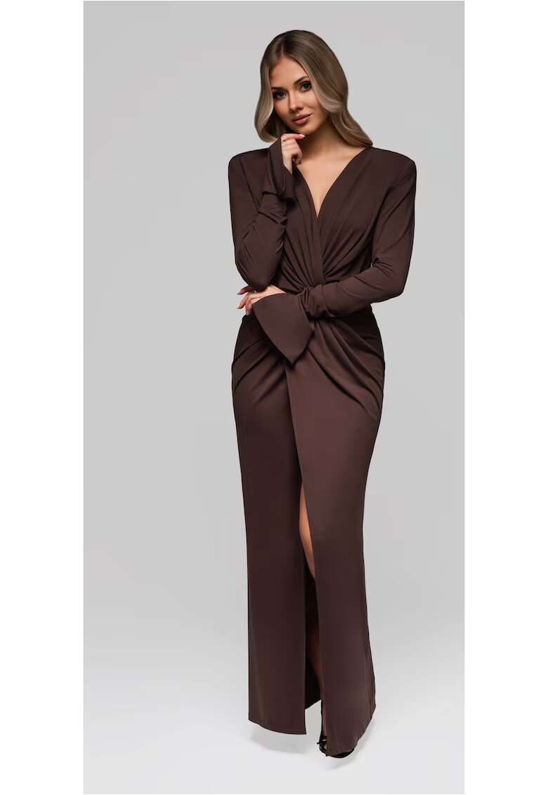 Larica Rochie de seara eleganta maxi LA-OM-DLR185 - Maro