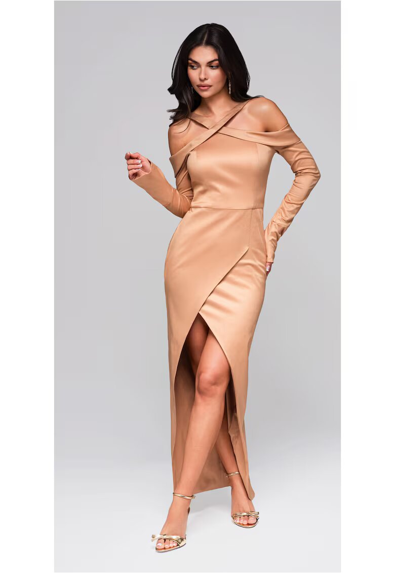 Larica Rochie de seara maxi LA-OM-DLR250 - Auriu