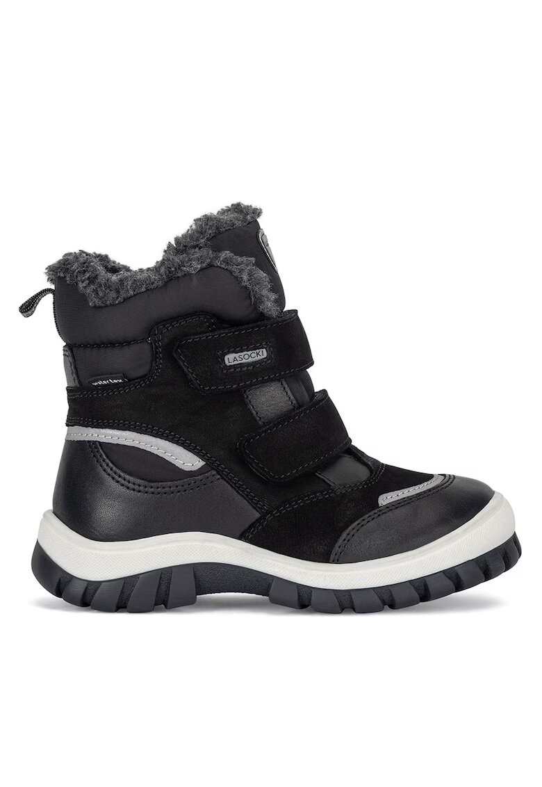 Lasocki Kids Ghete sport baieti - piele naturala - alb/negru