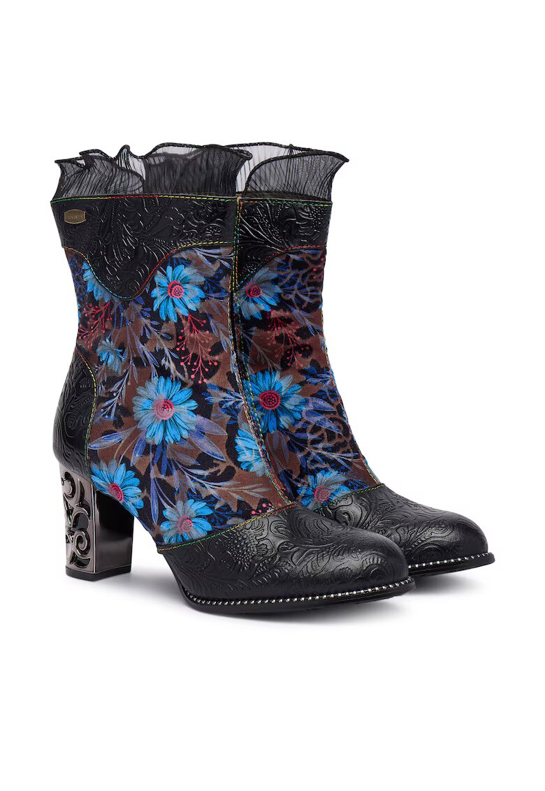 Laura Vita Botine dama Charbon - Piele naturala - Negru