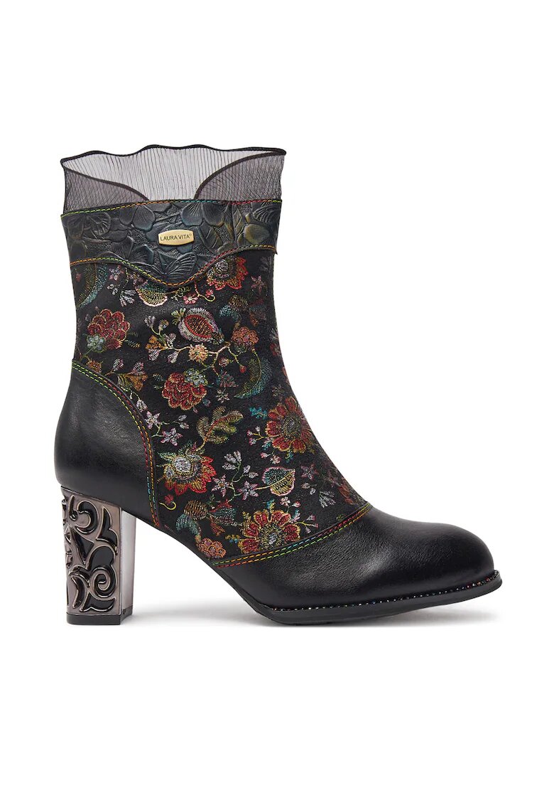 Laura Vita Botine dama - Piele naturala - Negru