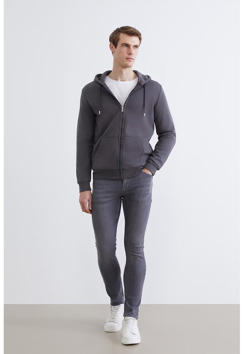 LC WAIKIKI Blugi skinny cu talie medie - Gri inchis
