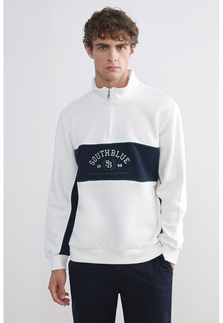 LC WAIKIKI Bluza de trening regular fit de trening cu model text - Alb/Bleumarin