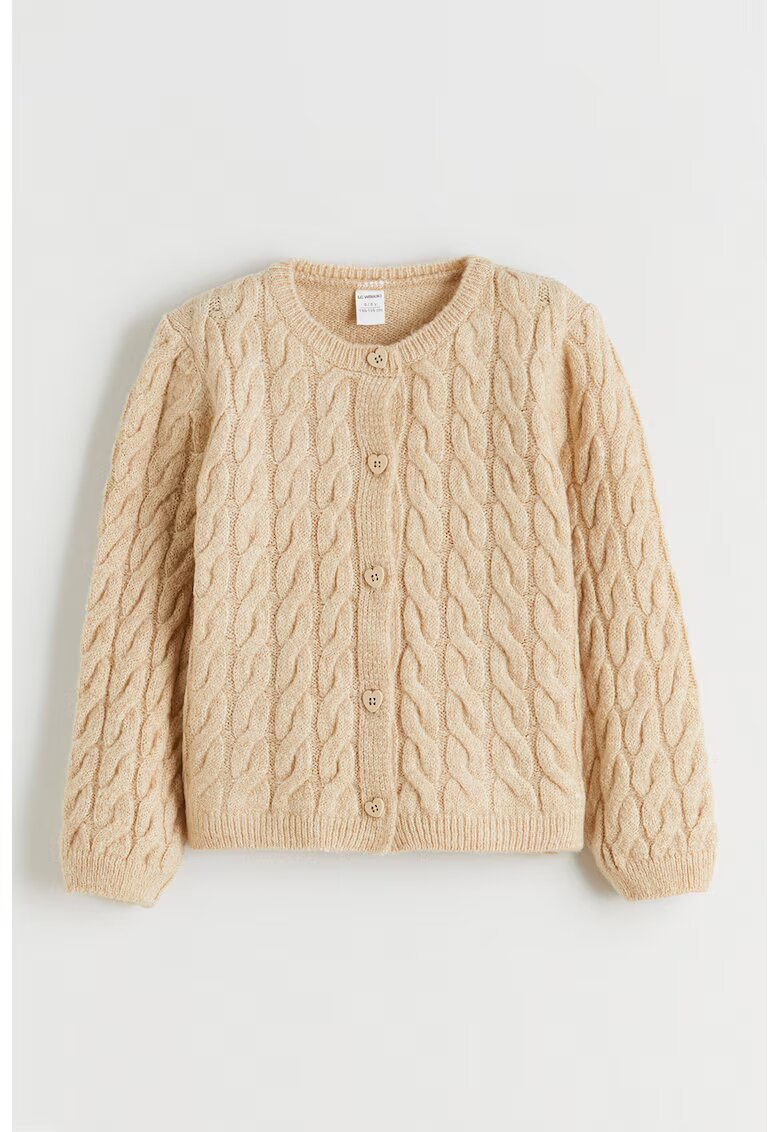 LC WAIKIKI Cardigan cu model torsade si nasturi - Maro nisip