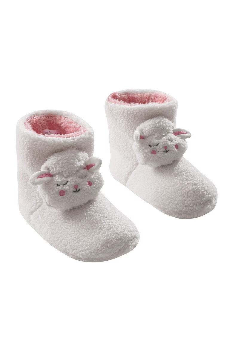 LC WAIKIKI Cizme de casa din material teddy - Alb/Roz