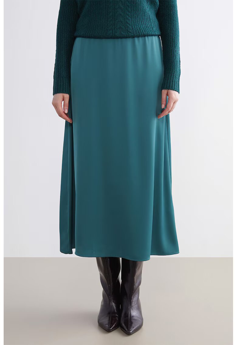 LC WAIKIKI Fusta midi satinata - Verde persan