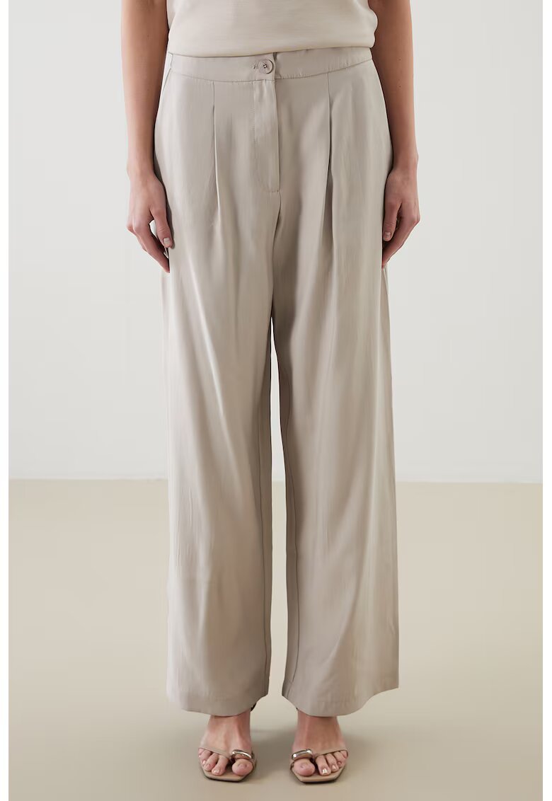 LC WAIKIKI Pantaloni cu croiala ampla si talie elastica - Maro taupe