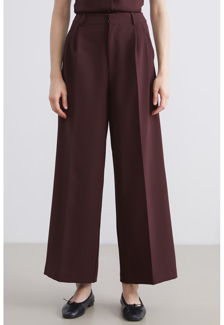 LC WAIKIKI Pantaloni cu pensa si croiala ampla - Maro inchis