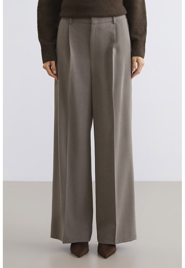 LC WAIKIKI Pantaloni cu talie inalta si croiala ampla - Grej