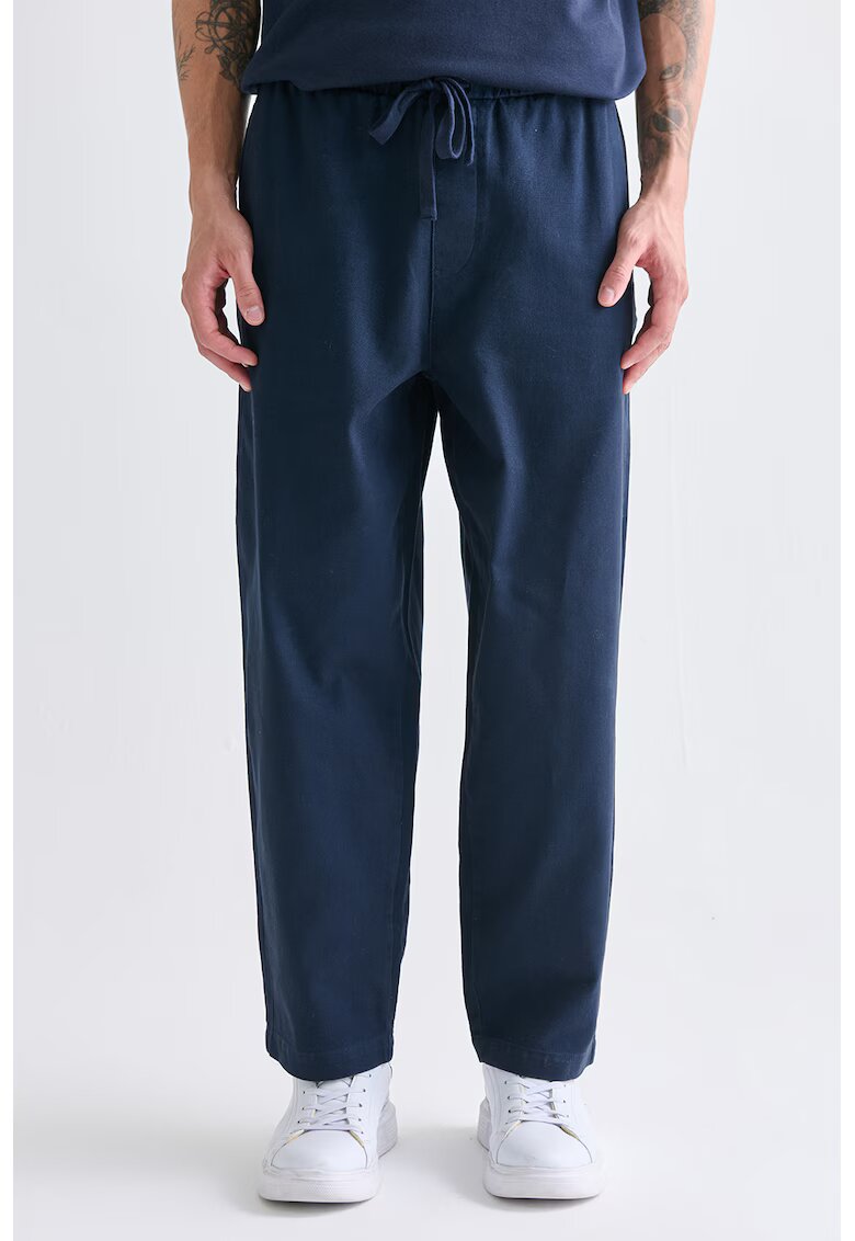 LC WAIKIKI Pantaloni de bumbac relaxed fit cu snur - Albastru ultramarin