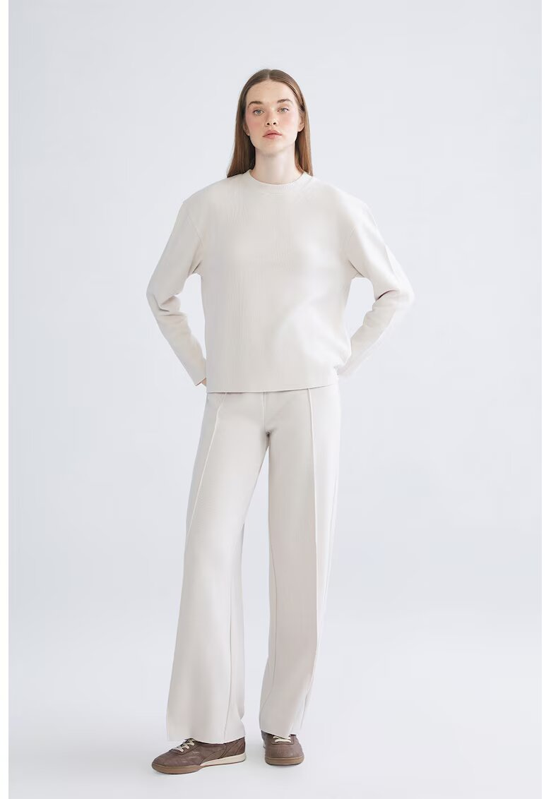 LC WAIKIKI Pantaloni de trening cu croiala relaxed-fit si detalii pensa - Alb murdar