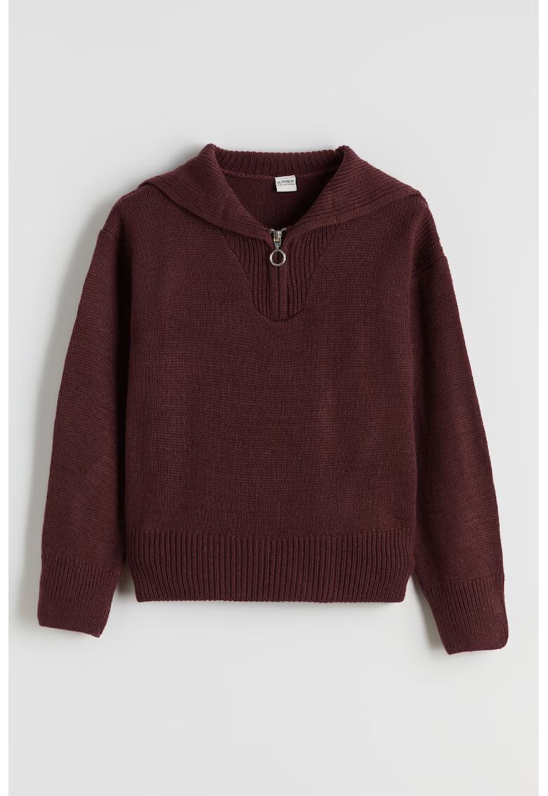 LC WAIKIKI Pulover regular fit cu fenta cu fermoar - Visiniu