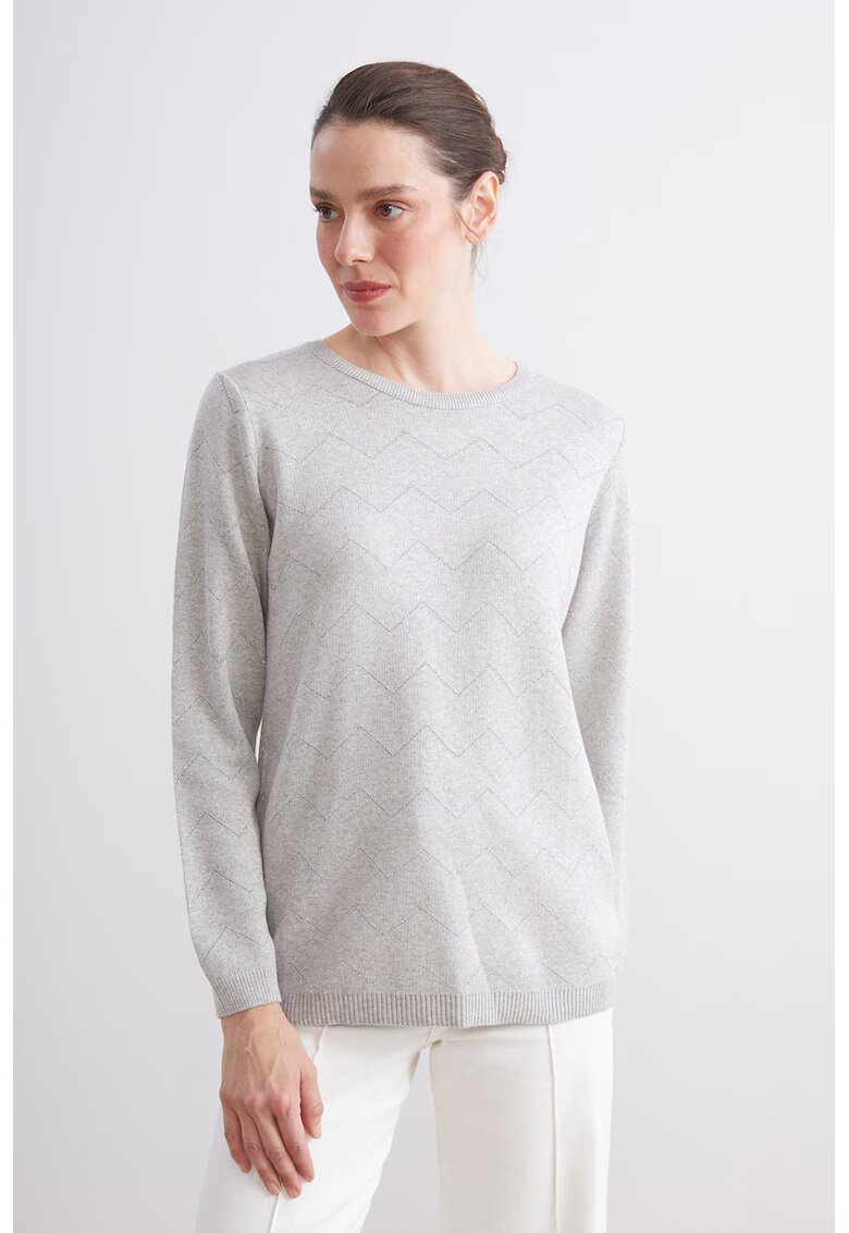 LC WAIKIKI Pulover tricotat cu decolteu rotund - Gri melange