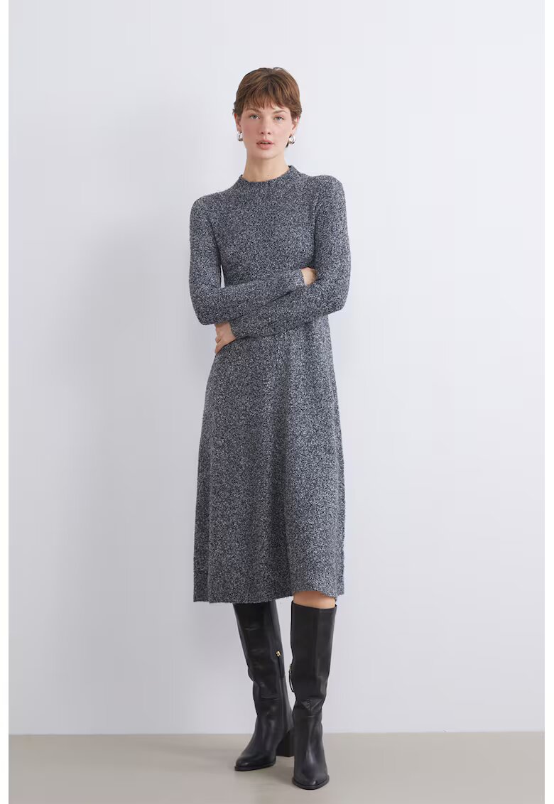 LC WAIKIKI Rochie midi din tricot - Gri inchis melange