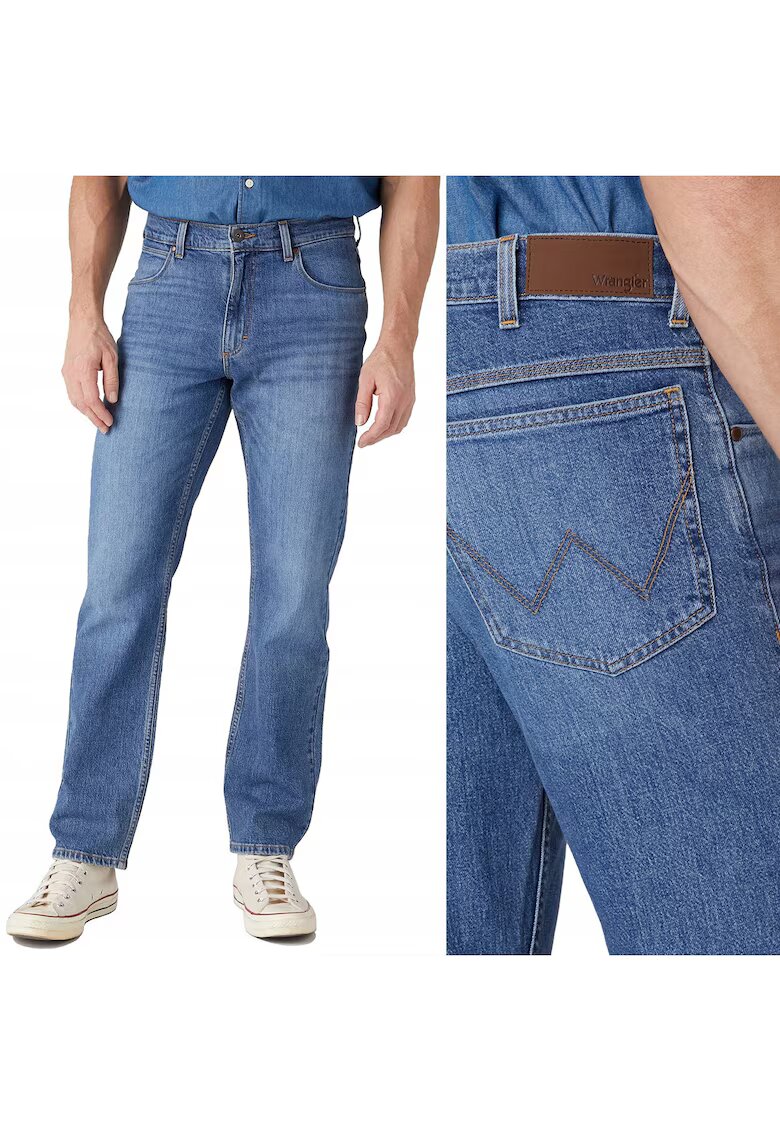 Lee Blugi barbati Wrangler Straight Blue Dawn W36 L34 - croiala dreapta - elasticitate redusa - albastru