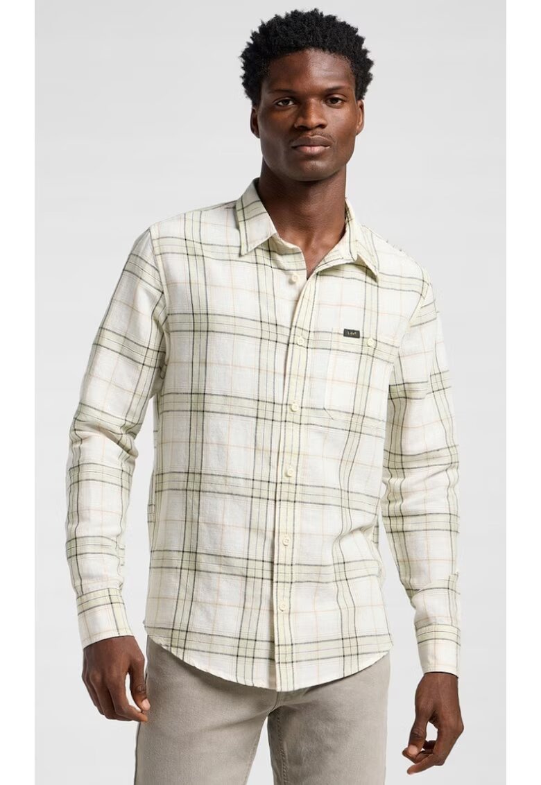 Lee Camasa barbati - SURE SHIRT - verde - bumbac - regular fit - maneca scurta