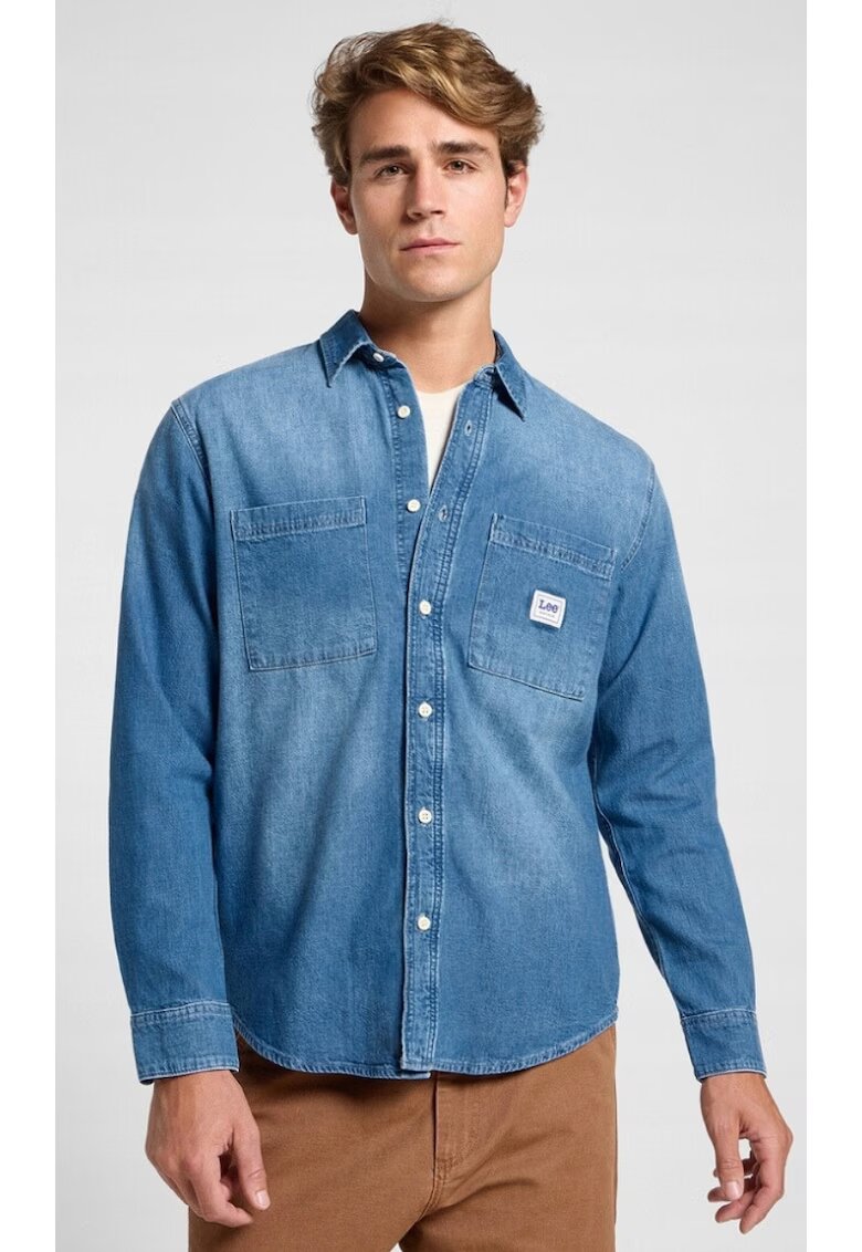 Lee Camasa barbati - WORKWEAR SHIRT 2.0 - supradimensionata - albastra - bumbac