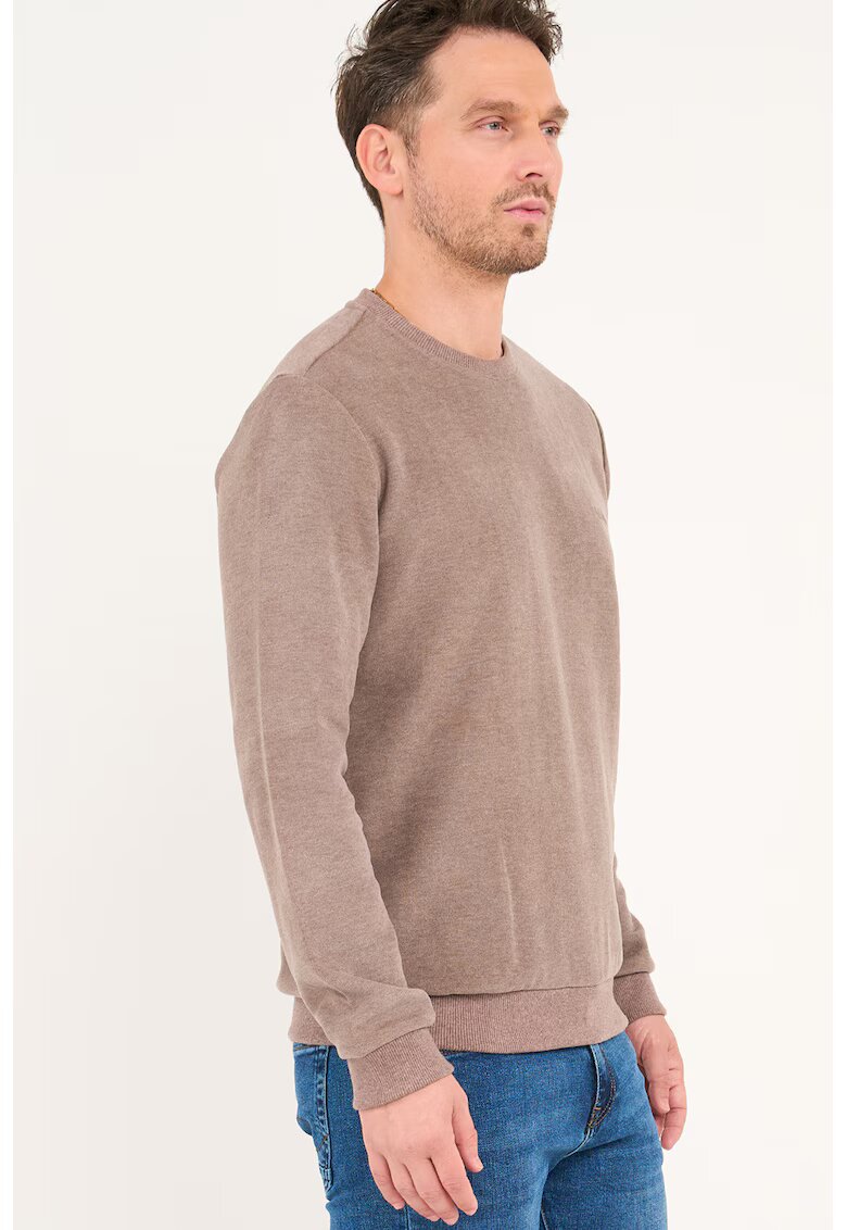 Lee Cooper Bluza de trening din amestec de bumbac cu model uni - Bej inchis