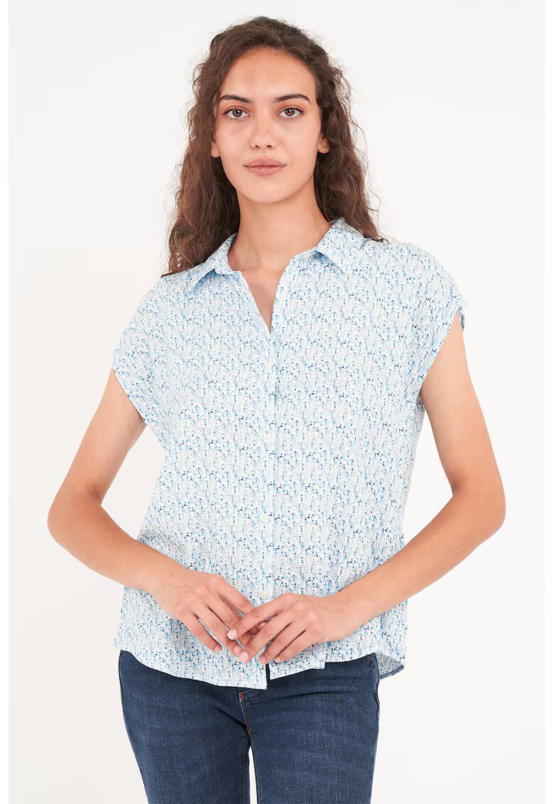 Lee Cooper Camasa cu maneci scurte si model - Alb/Albastru deschis