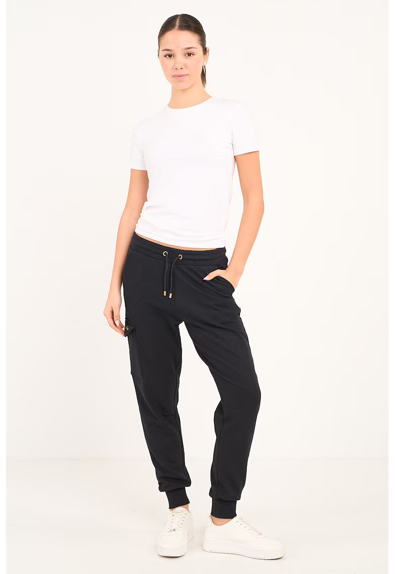 Lee Cooper Pantaloni conici de trening cu snur - Negru