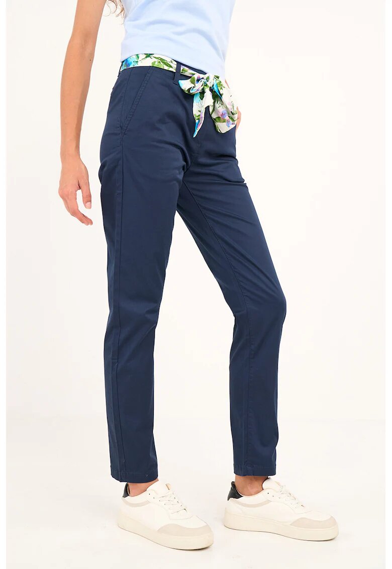 Lee Cooper Pantaloni cu talie medie si buzunare oblice - Bleumarin