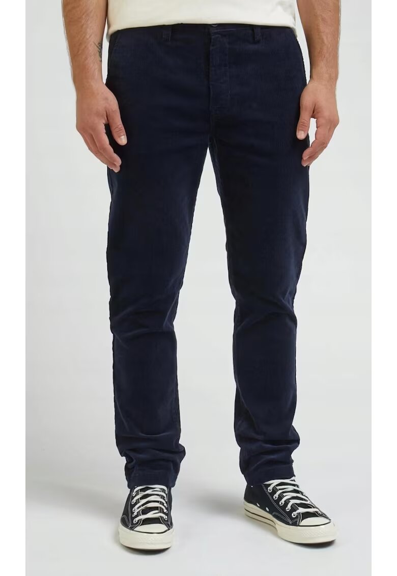 Lee Pantaloni chinos Slim Chino din catifea albastra - croiala slim - talie usor ridicata