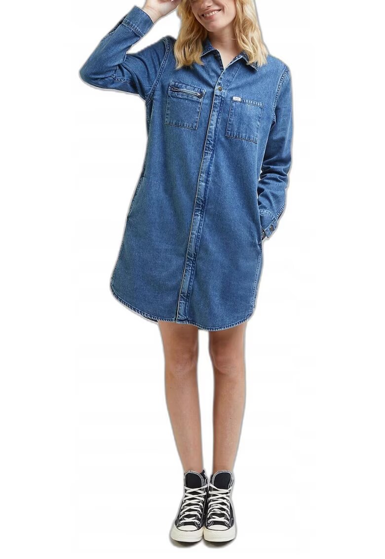 Lee Rochie Hazy Indigo - bumbac - supradimensionata - fermoar -