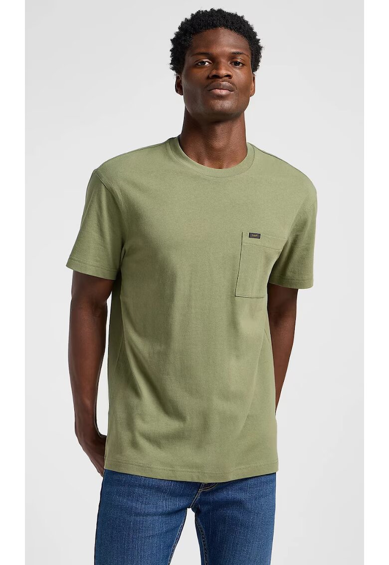 Lee Tricou barbati - relaxat - verde - bumbac - cu buzunar