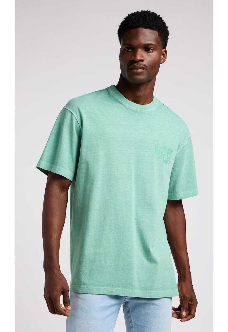 Lee Tricou model HD - verde cu imprimeu - bumbac 100%