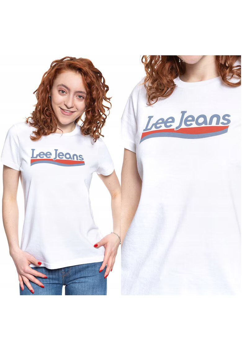 Lee Tricou T-Shirt - Tricou Cu Guler Rotund - Croiala Slim - 100% Bumbac - Fara Inchidere - Maneci Scurte - M - Alb - 1 Bucata