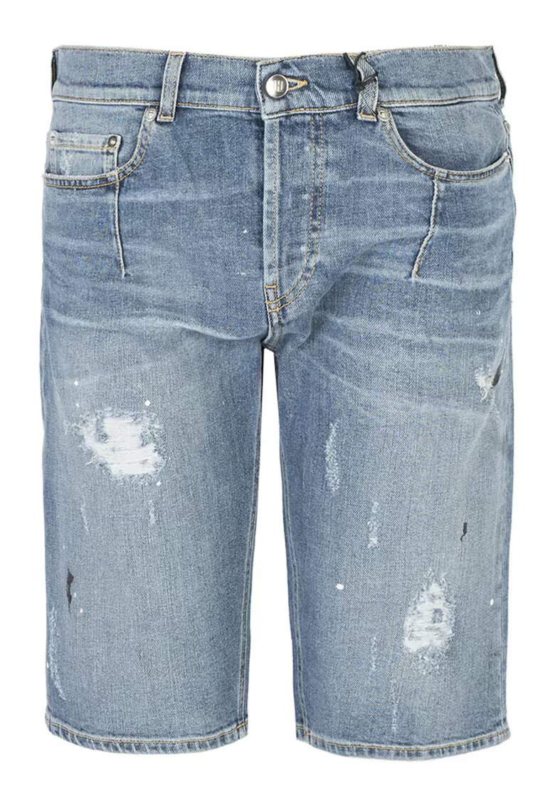Les Hommes Pantaloni scurti din denim cu aspect deteriorat -