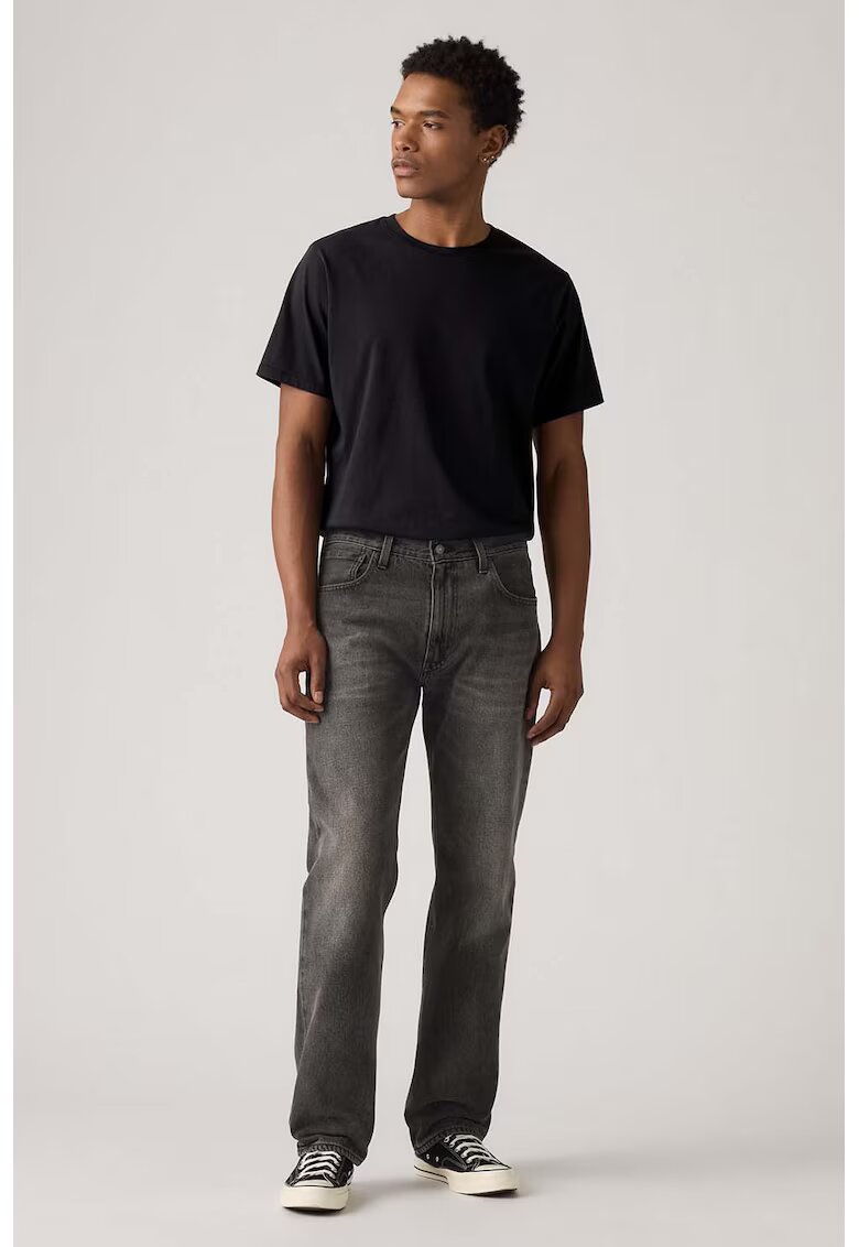 Levi's Blugi relaxed fit cu croiala dreapta 555 - Gri inchis melange