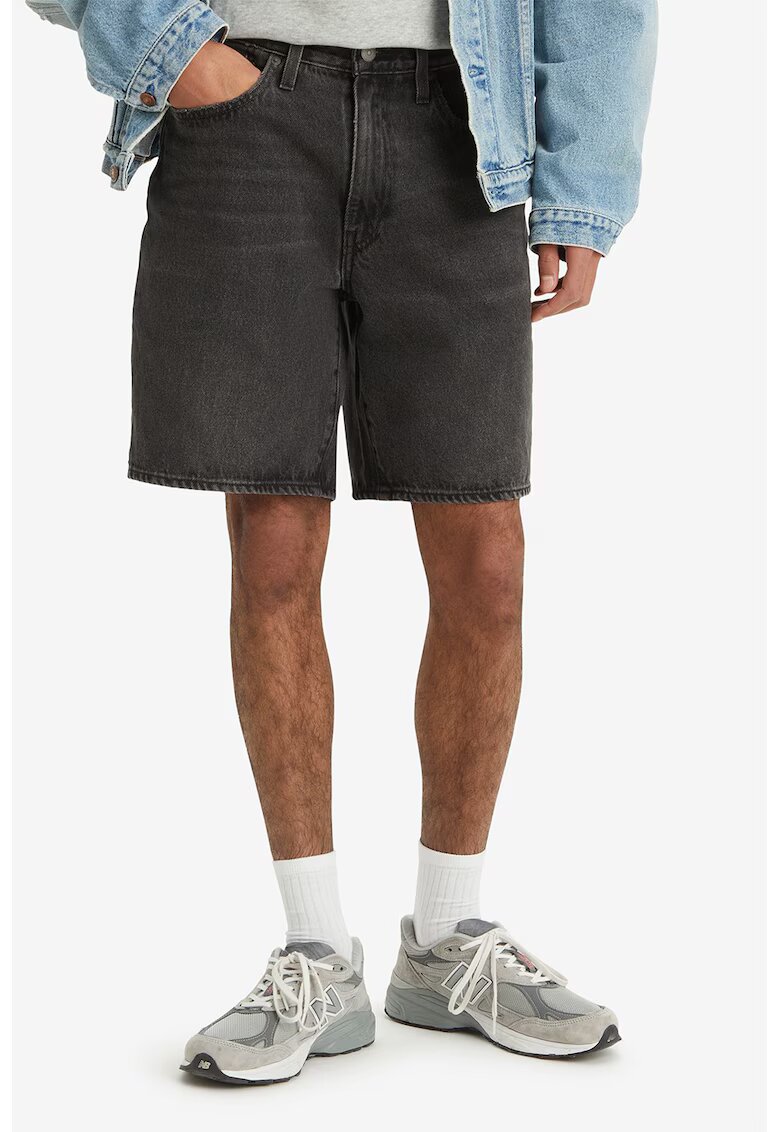 Levi's Blugi scurti relaxed fit cu talie medie 468 - Gri antracit