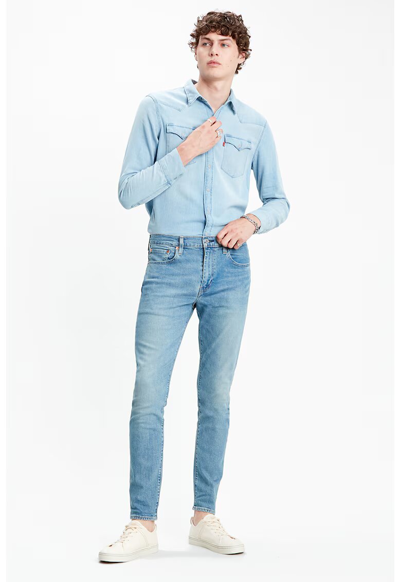 Levi's Blugi slim fit cu croiala conica 512™ - Albastru inchis/Alb optic