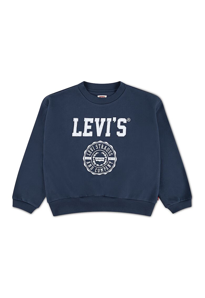 Levi's Bluza de trening din amestec de bumbac cu imprimeu logo frontal - Alb/Albastru inchis