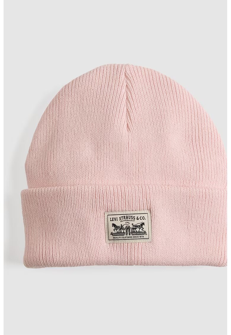 Levi's Caciula de bumbac cu aplicatie logo - Roz pastel