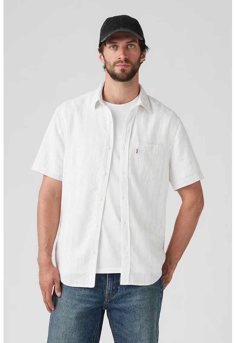 Levi's Camasa cu maneci scurte si buzunar pe piept - Alb