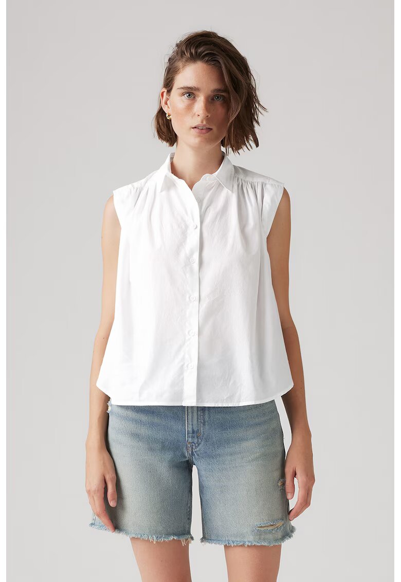 Levi's Camasa fara maneci cu guler ascutit - Alb