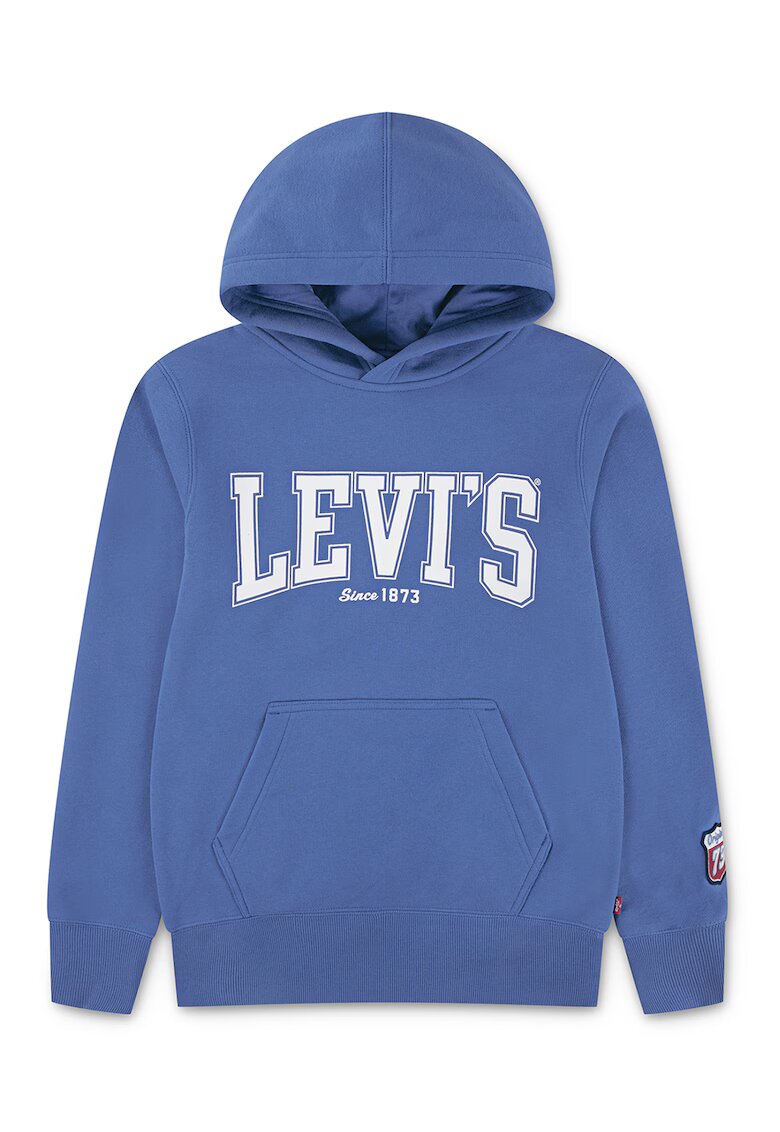 Levi's Hanorac din amestec de bumbac cu imprimeu text - Albastru prafuit