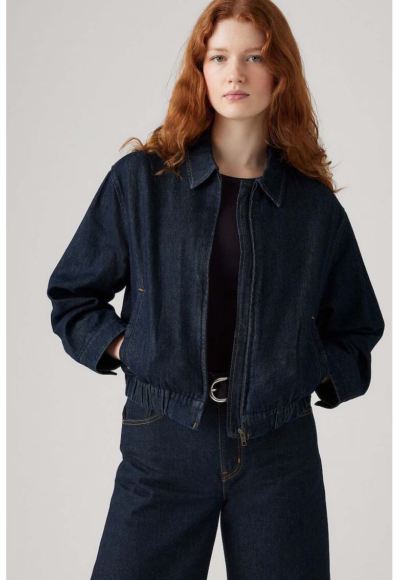 Levi's Jacheta din denim cu fermoar si buzunare laterale - Albastru ultramarin