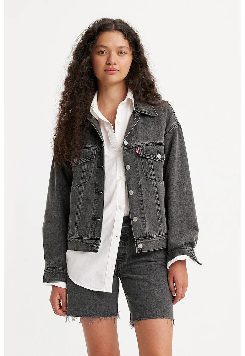 Levi's Jacheta relaxed fit din denim 90's Trucker - Negru stins