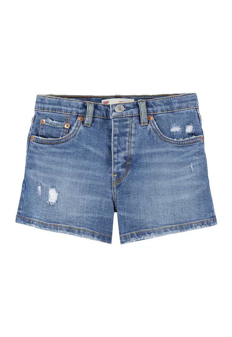 Levi's Pantaloni scurti de denim cu detalii cu aspect deteriorat 501 - Albastru deschis
