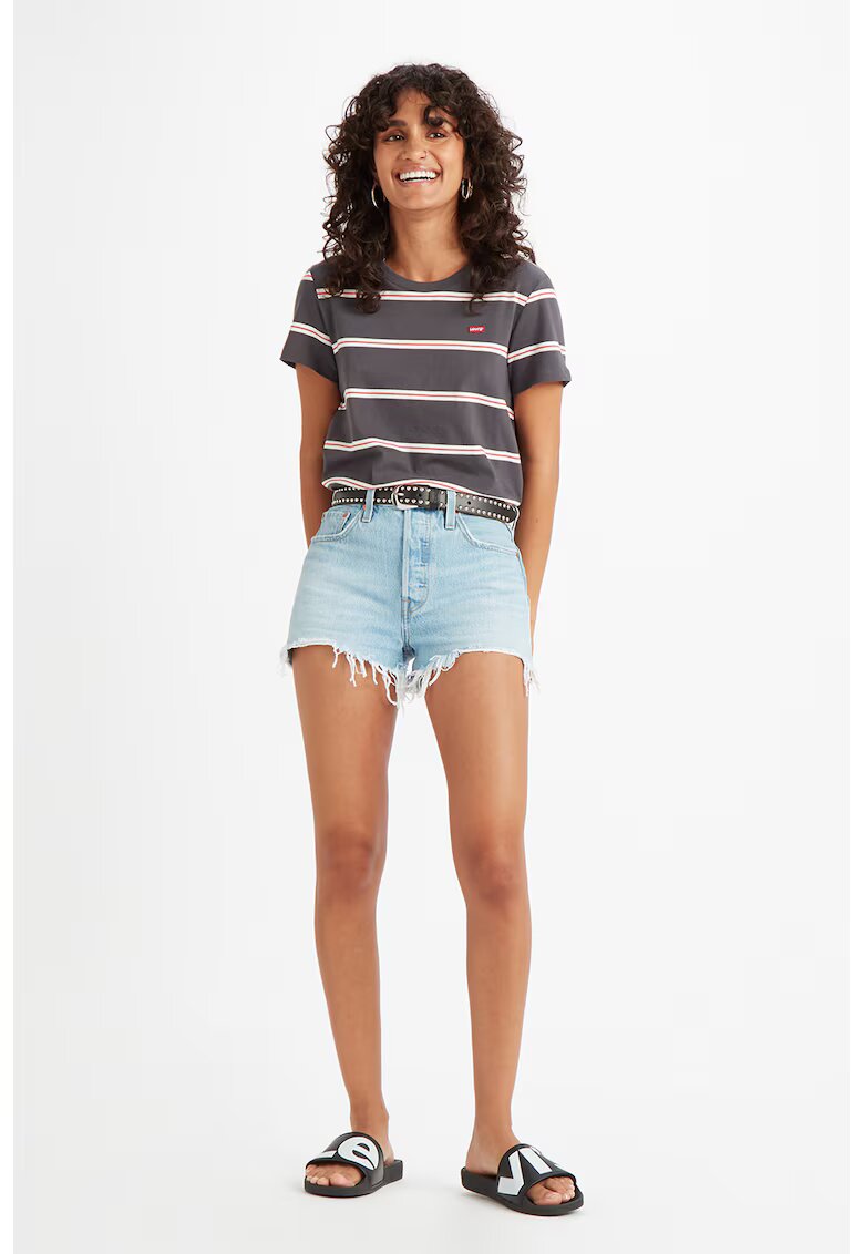 Levi's Pantaloni scurti din denim cu terminatii franjurate 501® - Albastru deschis